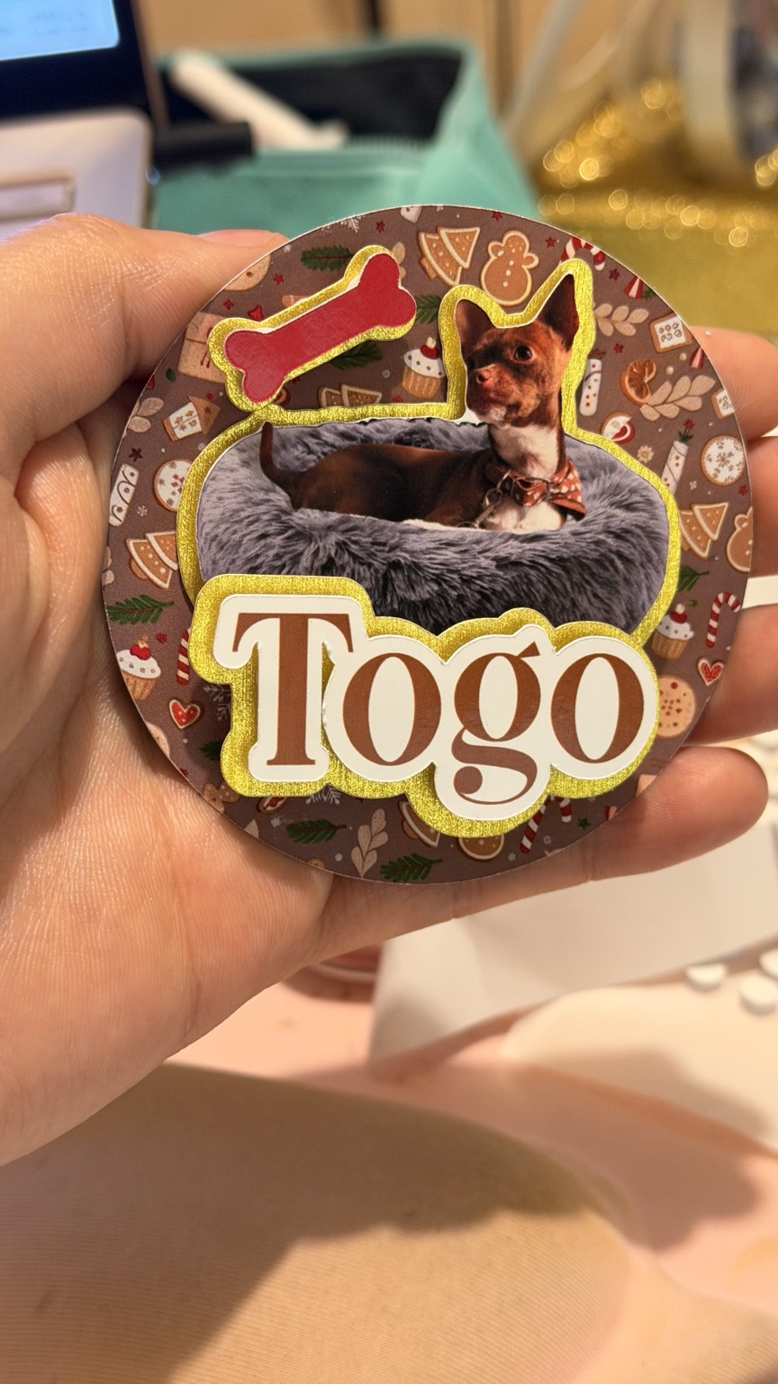 Diseño 3D personalizado para mascota con nombre Togo